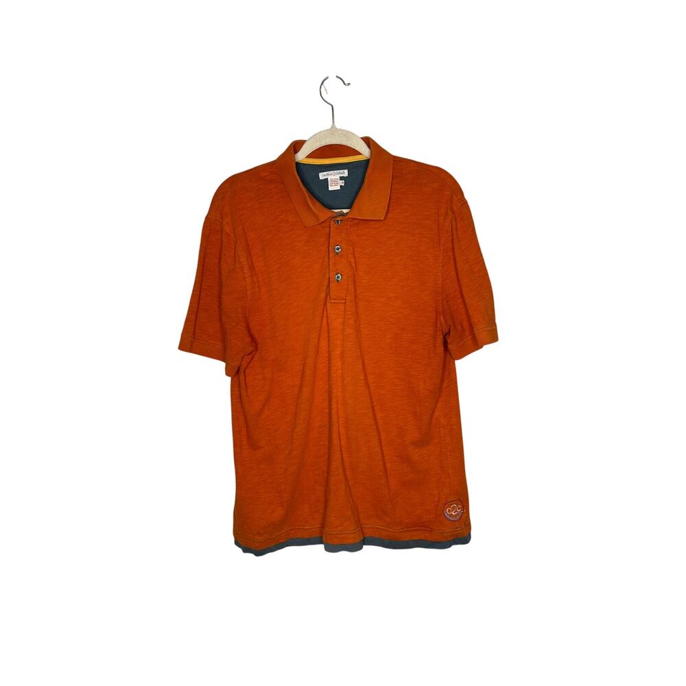 Carbon2Cobalt Catalyst Polo Shirt Mens Medium Spice Rust Orange Layered Cotton